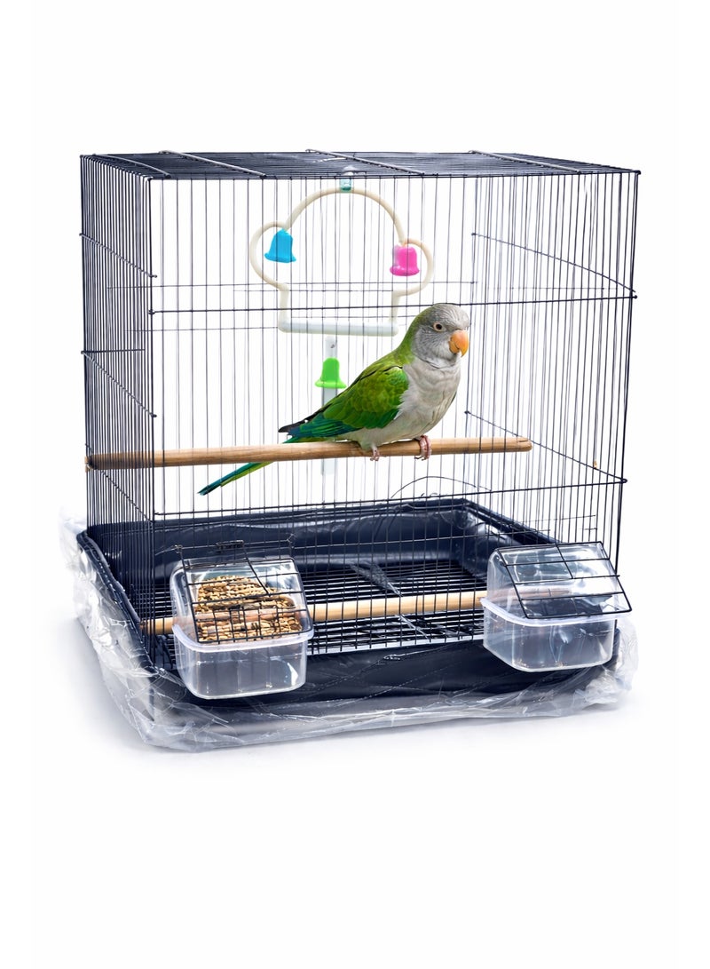 روز قفص معدني صغير للببغاء والطيور الصغيرة - أسود - Image 3